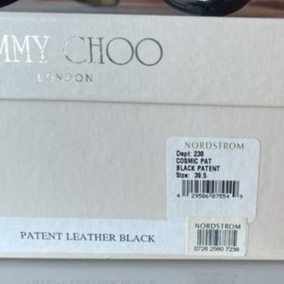 Jimmy Choo: Black Cosmic Patent Leather Pump Platforms - Picture 7 of 7